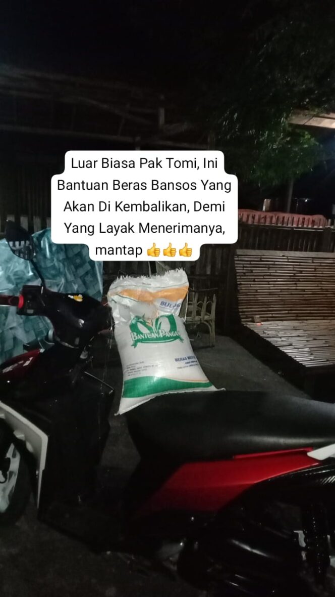 
					Luar Biasa, Patut Dijadikan Cermin Kehidupa Jiwa Sosial (Tomi) Kembalikan Beras Bansos, Demi Yang Layak Menerimanya