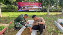 Karya Bakti TNI ke-79: Kodim 1009 Bersihkan Taman Makam Pahlawan