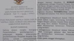 Diduga SK Nomor : 400.10/4082/DPMD, Tanggal 18 Juli 2024 Pengangkatan PLT Kades Dongin, Tabrak UU Nomor 7 Tahun 2017, Larangan Kepala Daerah Mutasi ASN 6 Bulan Sebelum Penetapan Pilkada.