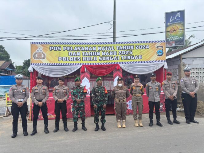 
					Pengamanan Natal dan Tahun Baru 2024, Kodim HST Bersama Polres dan Satpol PP