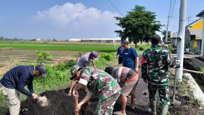 
Koramil Dringu Bersama Masyarakat Melaksanakan Kerja Bakti Perbaiki Jalan Desa