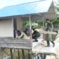 Sinergi TNI-Polri dan Warga HST Kejar Target Rehab Poskamling TMMD