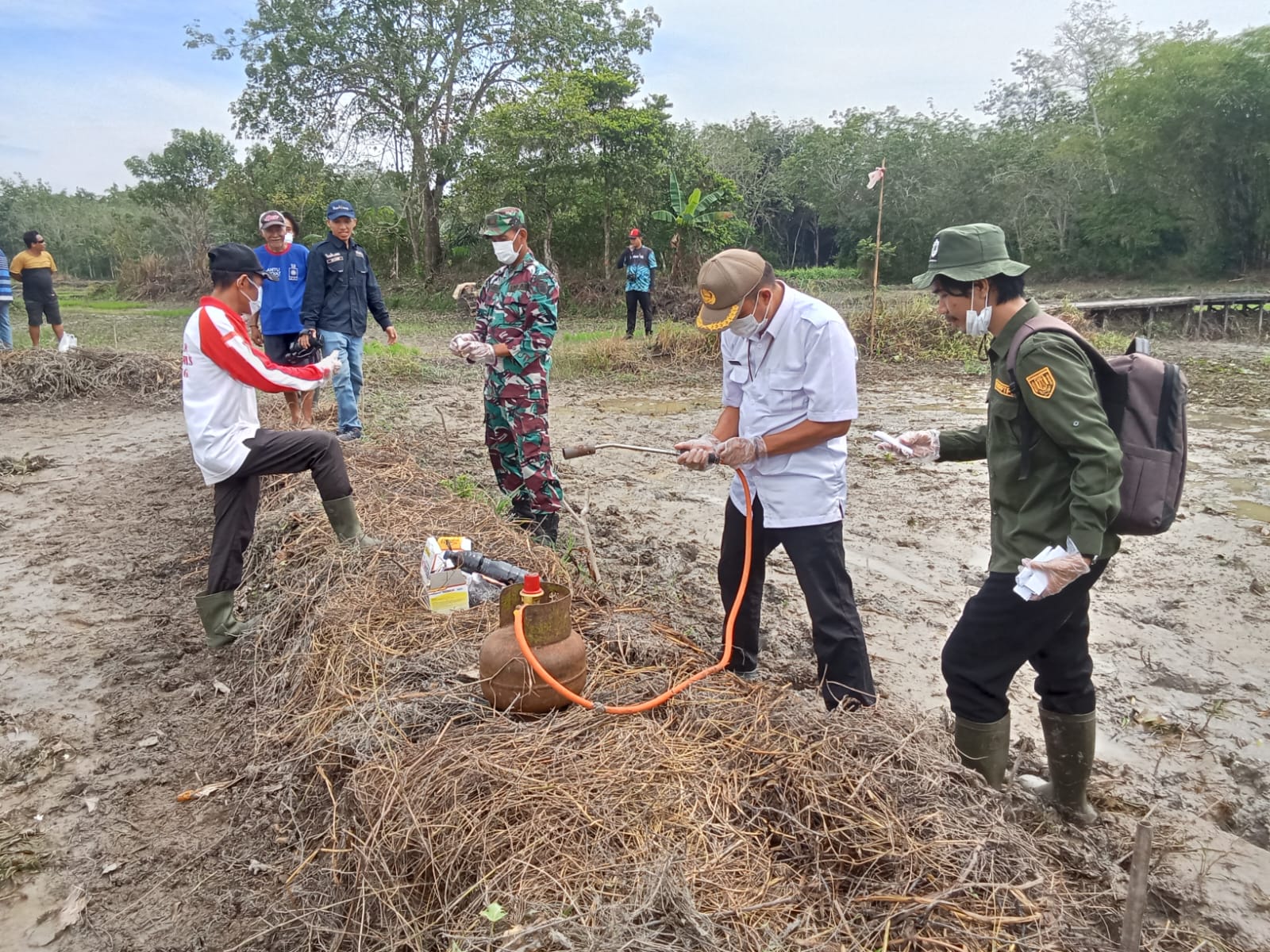 Danramil Banua Lawas Dukung Aksi Massal Kendalikan Hama Tikus Sawah