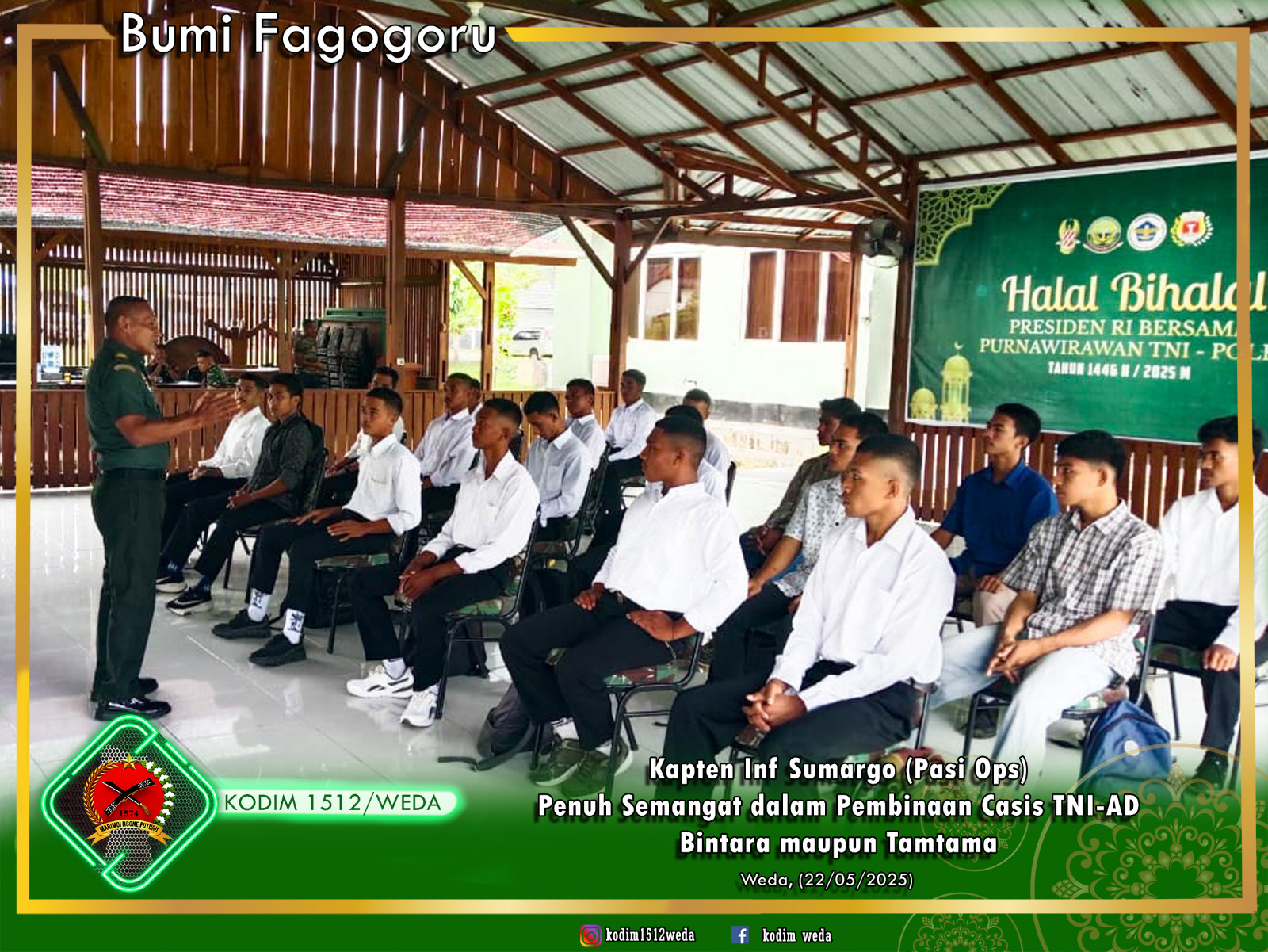 Kapten Inf Sumargo (Pasi Ops) Kodim 1512/Weda Penuh Semangat dalam Pembinaan Casis TNI-AD Bintara dan Tamtama