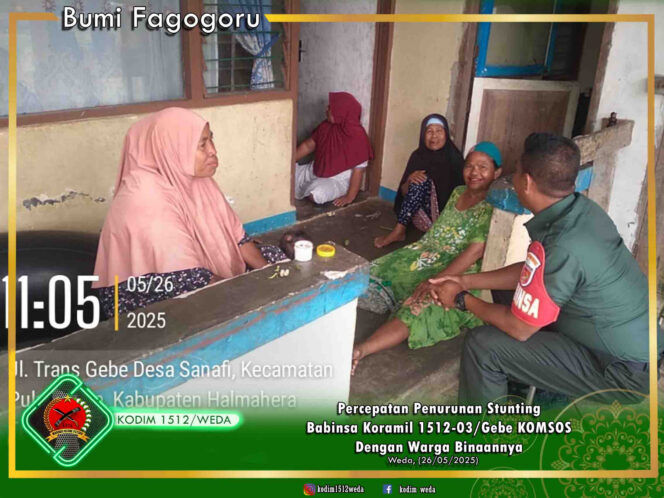 
Cegah Stunting Babinsa Desa Sanafi Ramil 1512-03/Gebe Himbau Orang Tua Peduli Terhadap Kesehatan Anak