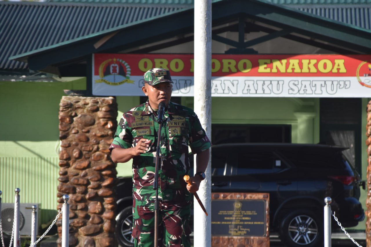 Tingkatkan Disiplin Prajurit, Dandim 1710/Mimika Berikan Penekanan Saat Apel Pagi
