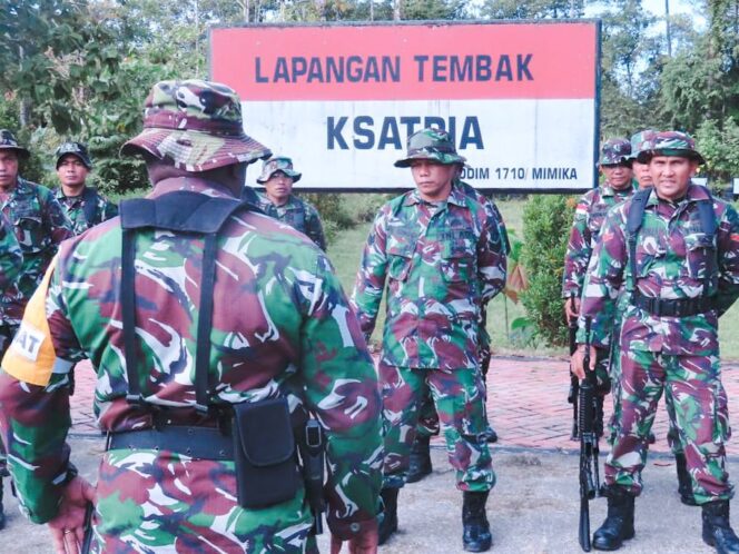 
Kodim 1710/Mimika Gelar Latihan Menembak, Tingkatkan Kemampuan Prajurit