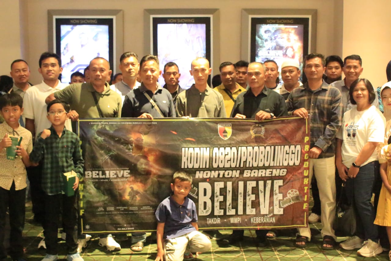 Dandim 0820/Probolinggo Nobar Film "Believe" Bersama Para Tokoh Masyarakat, Bangkitkan Semangat Juang dan Nasionalisme