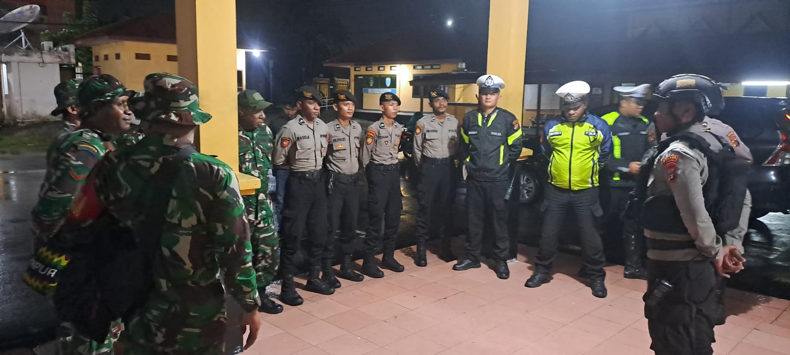 Kodim 1710/Mimika dan Polres Mimika Gelar Patroli Gabungan, Jaga Stabilitas Keamanan Wilayah