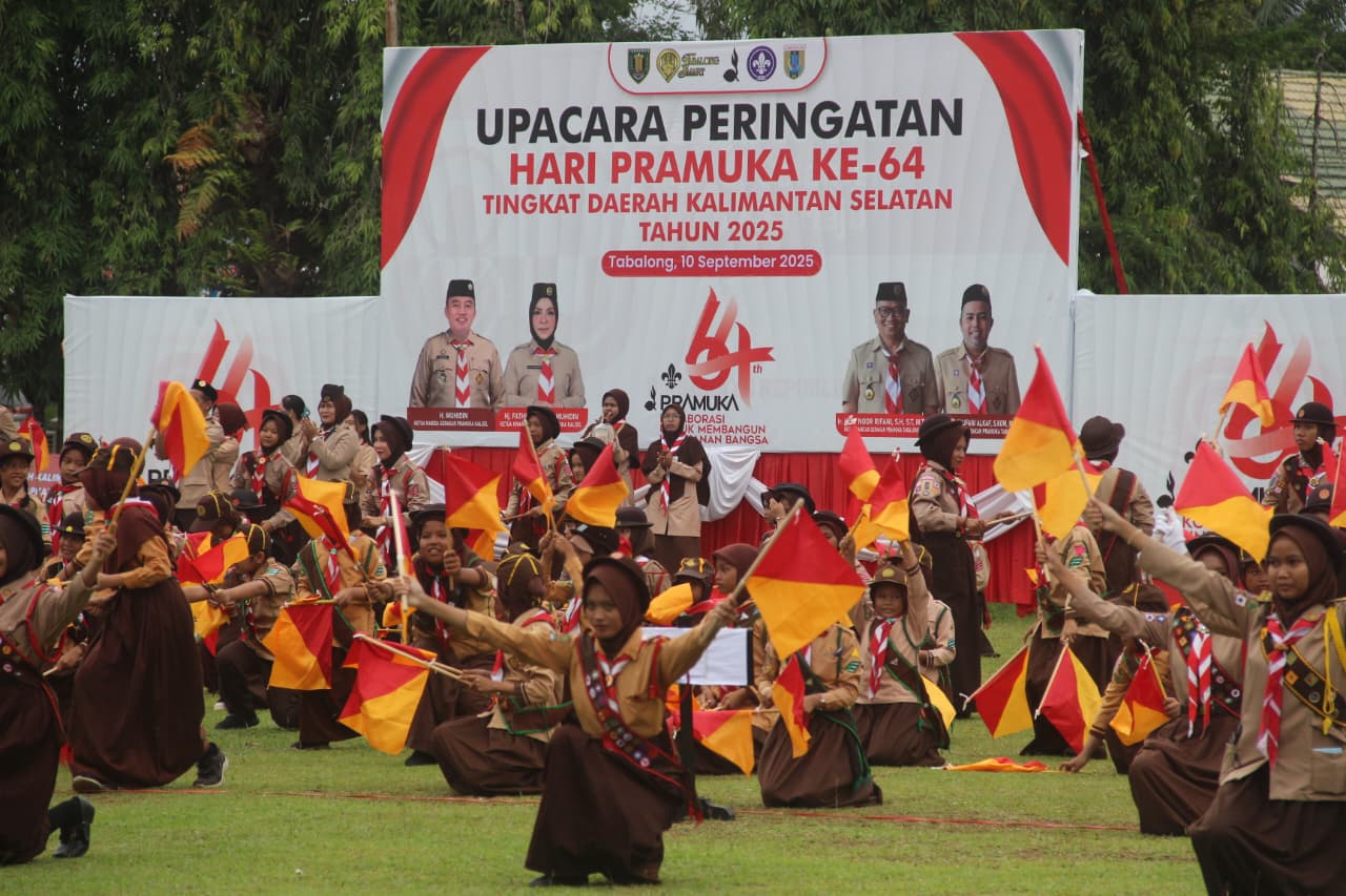 Kapten Inf Fendri Riyanto Wakili Dandim 1008/Tabalong pada Peringatan Hari Pramuka ke-64 di Tabalong