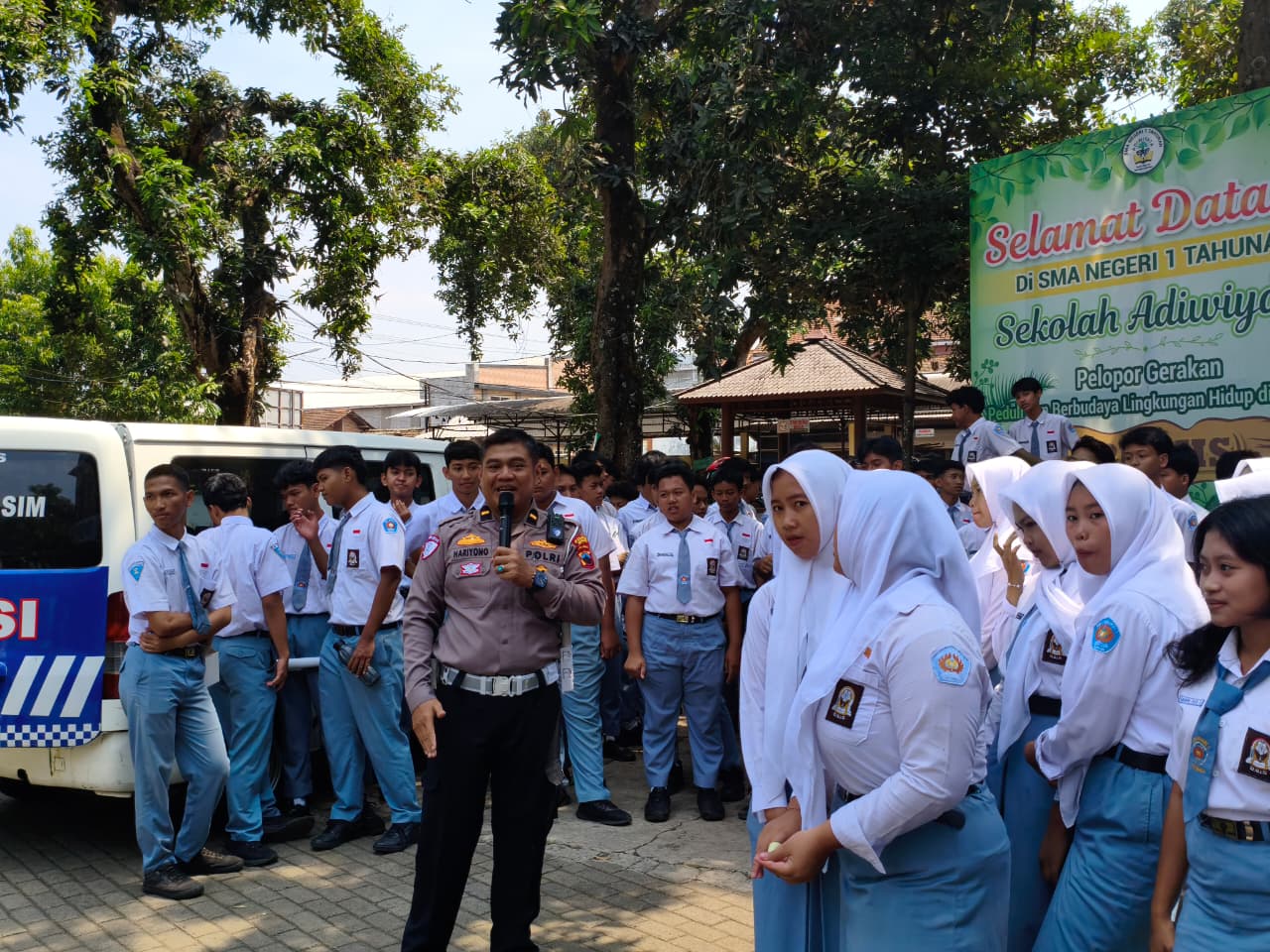Satlantas Polres Jepara Gelar Sosialisasi Safety Riding Di SMAN 1 Tahunan