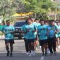 Prajurit Kodim 1008/Tabalong Tempuh 3,5 Km Lari Aerobik di Kota Tanjung