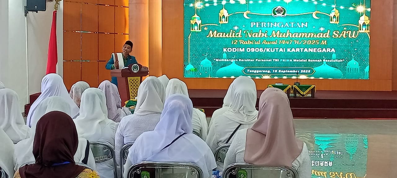 Bangun Karakter Personel TNI Prima Melalui Sunnah Rasulullah, Kodim 0906/Kkr Gelar Peringatan Maulid Nabi Muhammad SAW