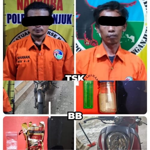 Dalam Sehari, Polres Nganjuk Tangkap Dua Pengedar Sabu di Kertosono dan Tanjunganom