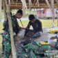 Satgas Pamtas Kewilayahan RI-PNG Yonif 410/Alg Laksanakan Yankes di Kampung Wanmar Distrik Tomage