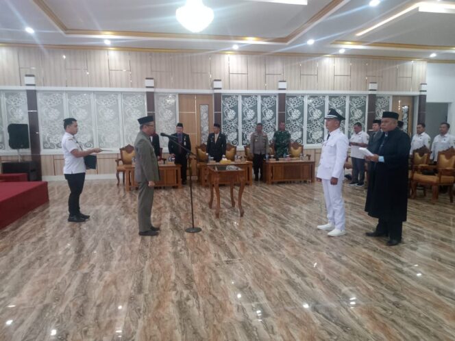Serka Mudiono Hadiri Pelantikan Pejabat Antar Waktu Kepala Desa Manduin Kecamatan Muara Harus