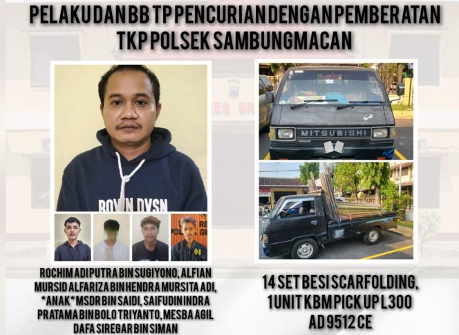 Polres Sragen Bongkar Jaringan Komplotan Spesialis Pencuri Skafolding Lintas Kabupaten, 9 Pelaku Ditangkap !