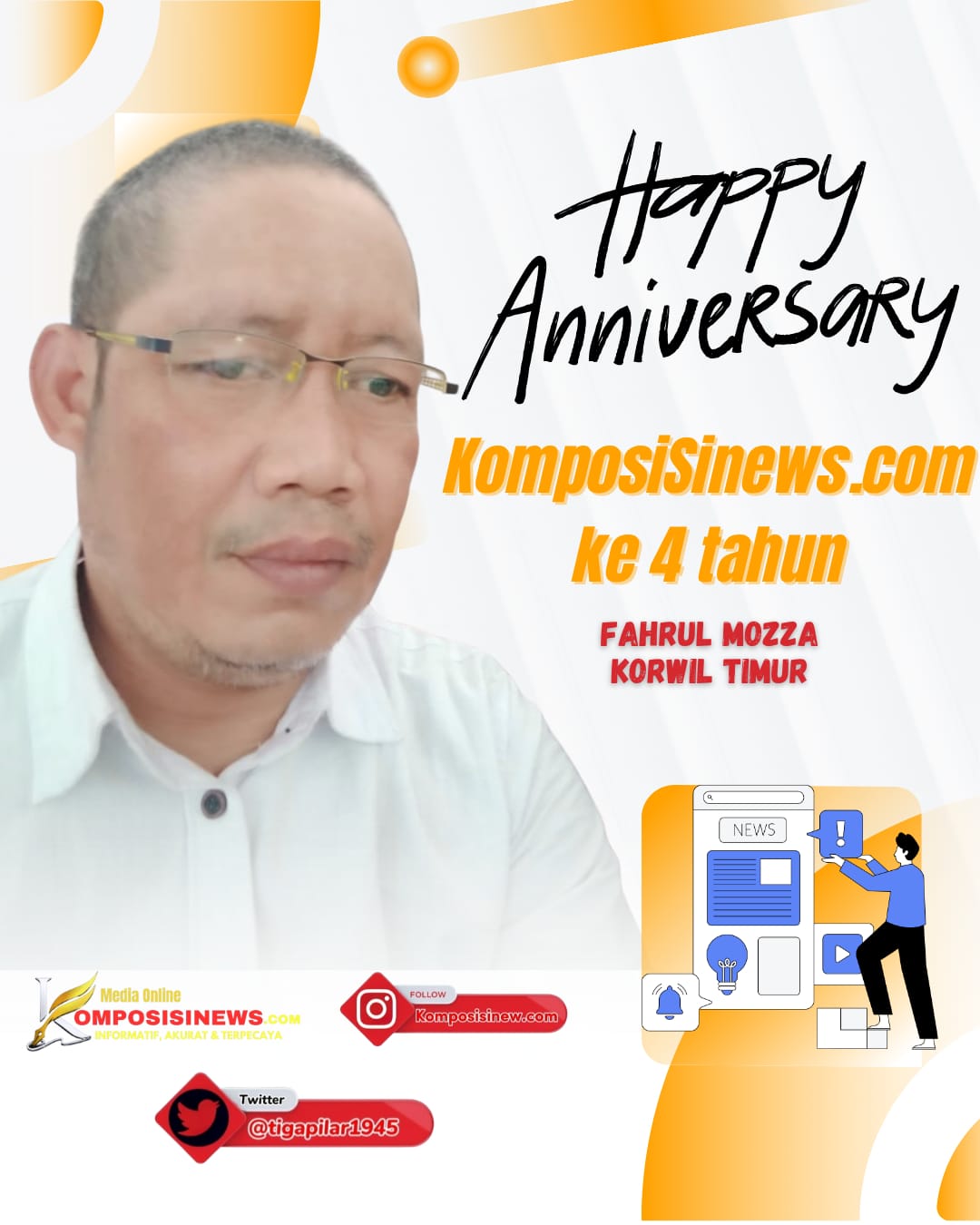 Ulang Tahun ke-4 Komposisinews.com, Fahrul Mozza Apresiasi Kiprah Media Independen dan Profesional
