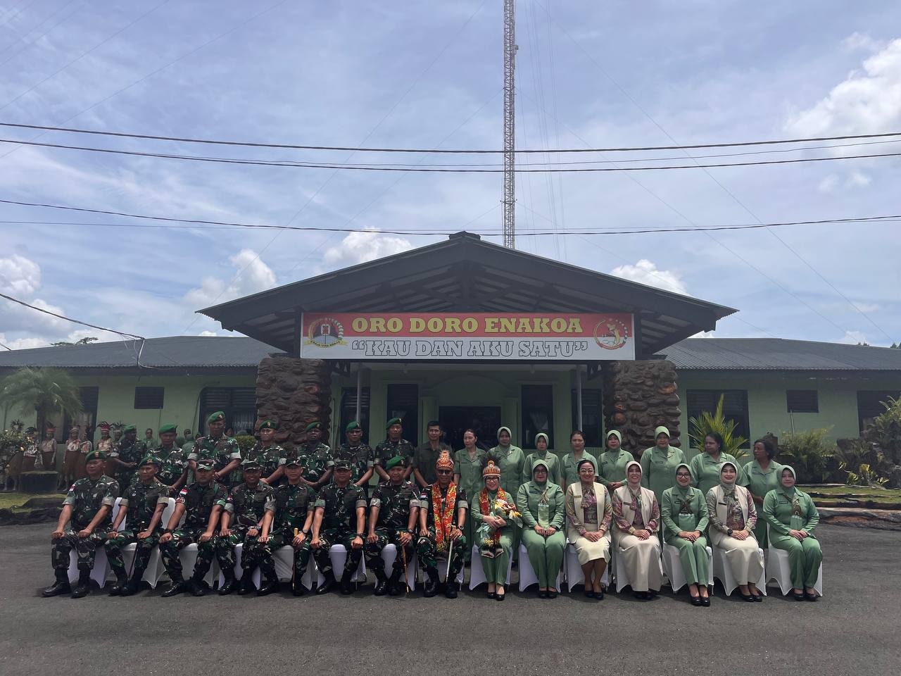 Dandim 1710/Mimika Sambut Kedatangan Pangdam XVII/Cenderawasih Dalam Kunjungan Kerjanya Ke Kodim 1710/Mimika