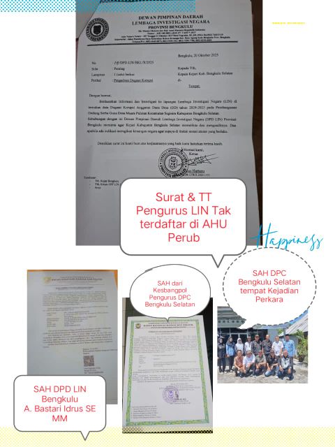Beredarnya Surat Palsu Atas Nama LIN: Pengurus DPC Bengkulu Selatan Siap Bawa Kasus Ini ke Jalur Hukum
