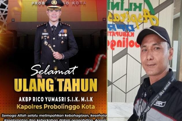 Pimpinan Redaksi Patrolihukum.net Ucapkan Selamat Ulang Tahun untuk Kapolres Probolinggo Kota AKBP Rico Yumasri