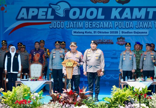 Kapolri Pimpin Apel Ojol Kamtibmas “Jogo Jatim” Bersama Polda Jawa Timur di Malang*