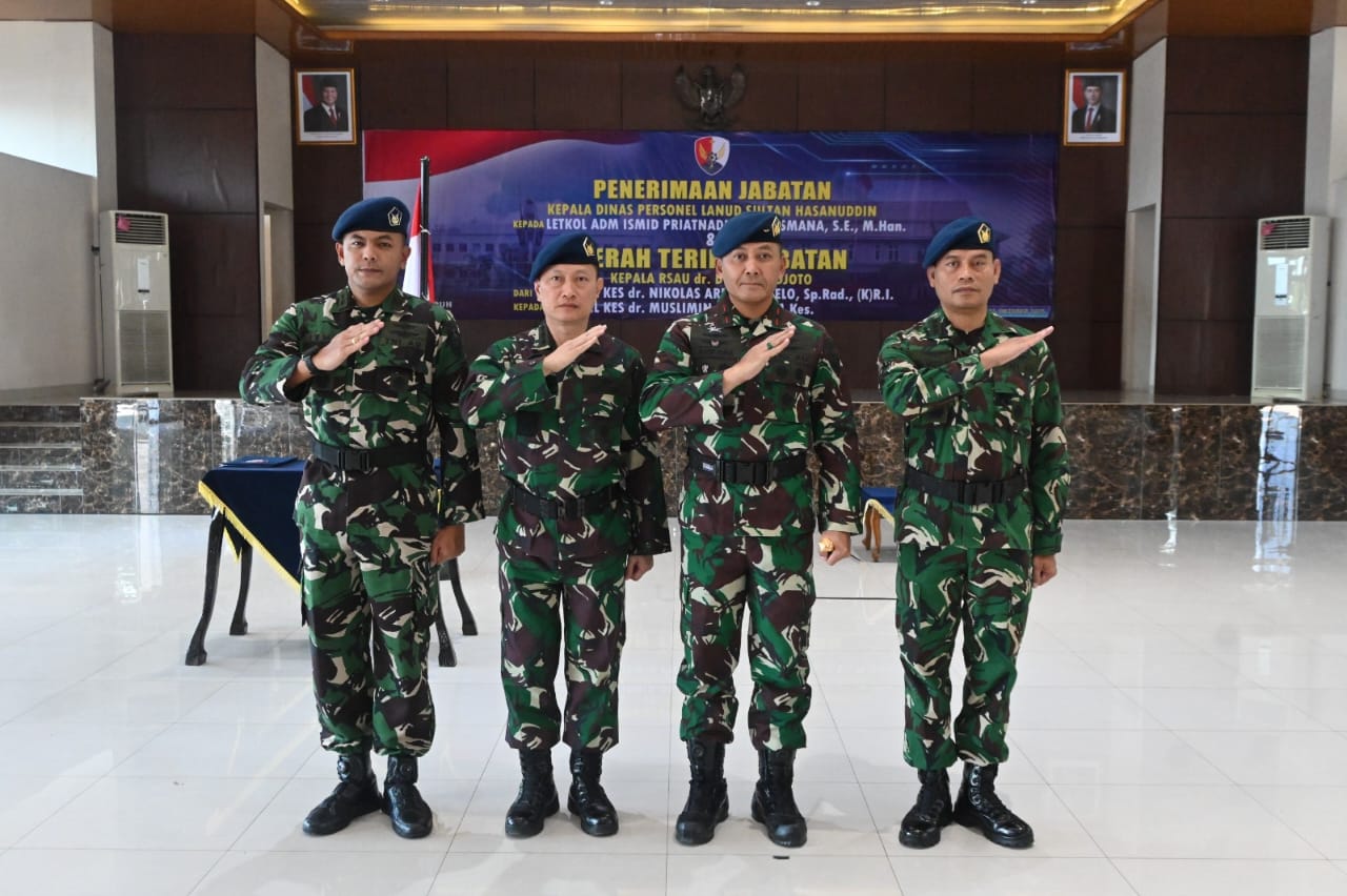 Danlanud Sultan Hasanuddin Pimpin Penerimaan Jabatan Kadispers dan Sertijab Kepala RSAU dr. Dody Sardjoto