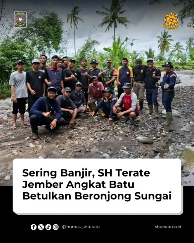 
Pendekar PSHT Ledokombo Turun Gunung Bangun Bronjong Cegah Banjir di Palukombo