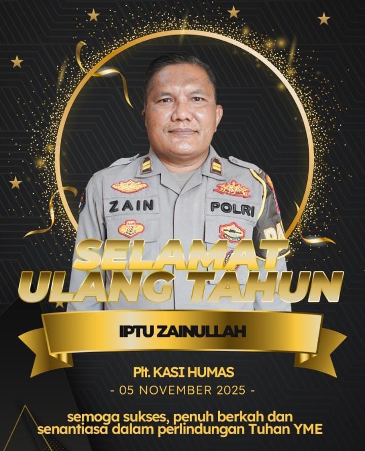 Pimpinan Redaksi Patrolihukum.net Ucapkan Selamat Ulang Tahun untuk Iptu Zainullah, Simbol Sinergi Pers dan Polri