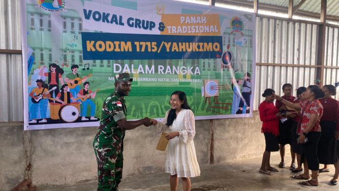 
Sambut Bulan Kasih Natal 2025, Kodim 1715/Yahukimo Gelar Lomba Paduan Suara