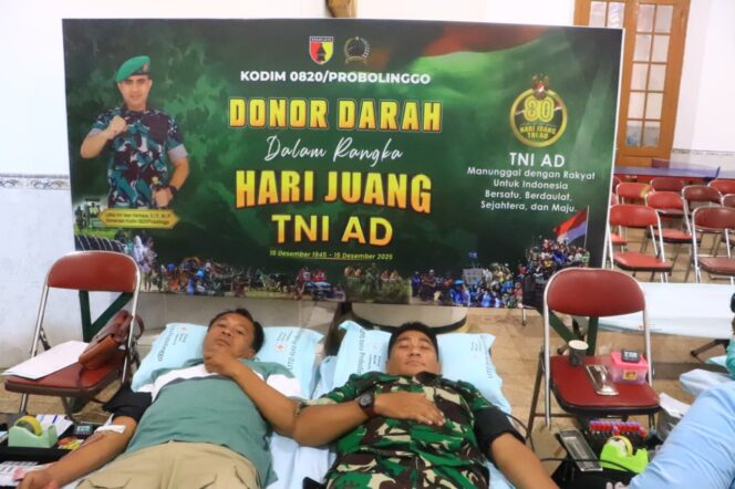 
					Peringati Hari Juang TNI AD, Kodim 0820/Probolinggo Gelar Donor Darah dan Pemeriksaan Kesehatan