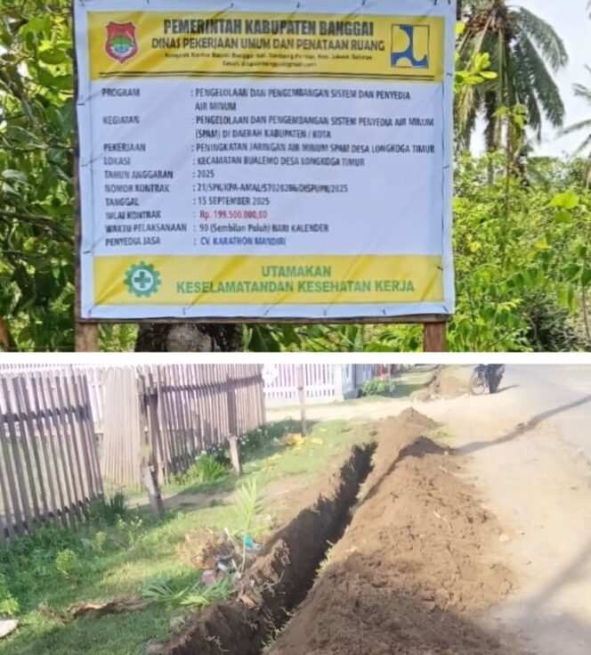 
Diduga Kuat Proyek Pemasangan Pipa Air Bersih Desa Longkoga Timur Jatuh Tempo Masa Kerjanya