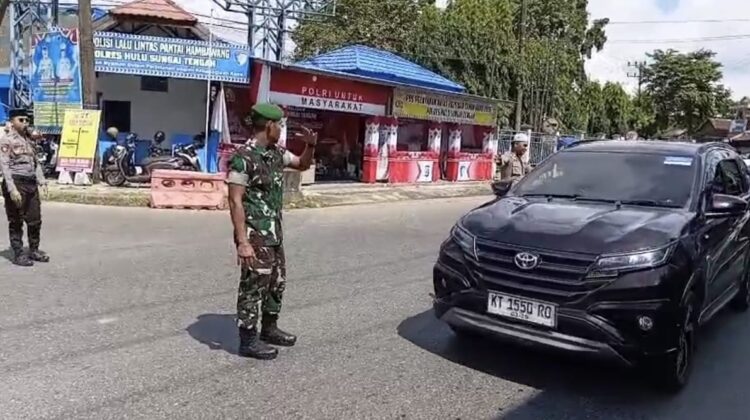 Kodim 1002/HST Siagakan Personel Amankan Pergerakan Jamaah Menuju Martapura