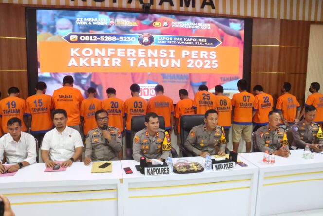 
					Rilis Akhir Tahun 2025: Polres Probolinggo Kota Ungkap Ratusan Perkara, Bentuk Sat Khusus KDRT