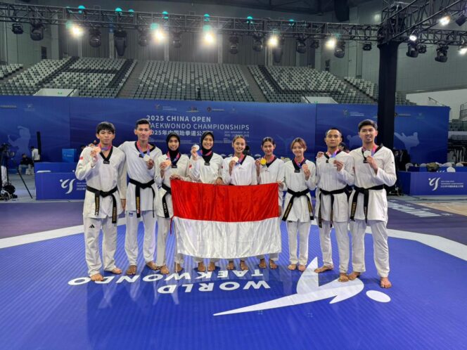 
Atlet Taekwondo Indonesia Raih 3 Emas, 5 Perak, 5 Perunggu di “China Open Taekwondo Championship 2025”