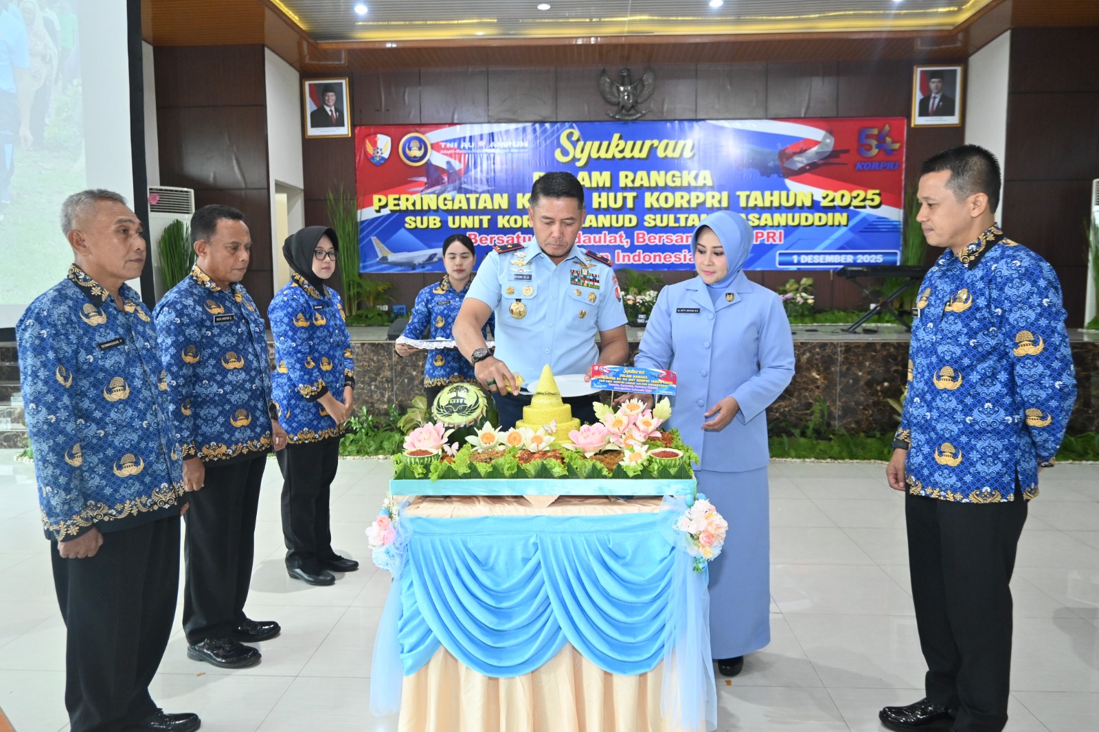 Danlanud Sultan Hasanuddin Hadiri Syukuran HUT Ke-54 Korpri