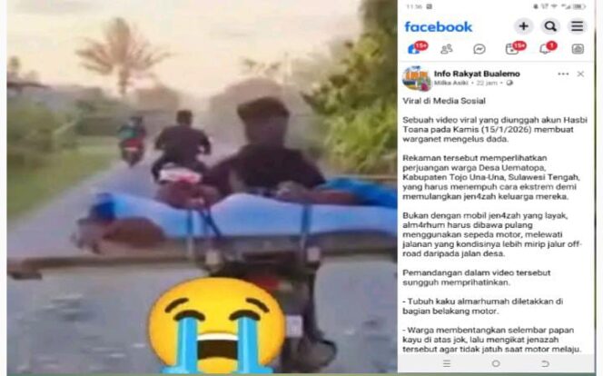 
Viral Jenazah Dibawa Naik Motor, Warga Uematopa Hadapi Jalan Rusak dan Keterbatasan Ambulans
