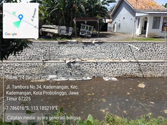 
Belum Dua Bulan Selesai, Talut Jalan Tambora Kota Probolinggo Mengalami Tambal-Sulam