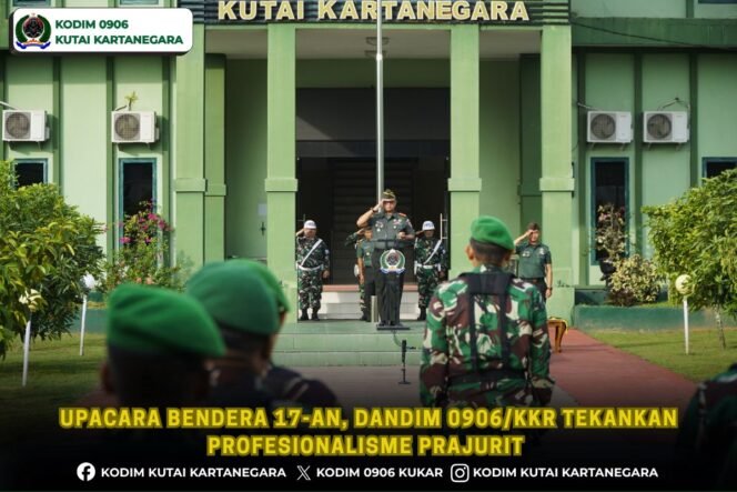 
Upacara Bendera 17-an, Dandim 0906/Kkr Tekankan Profesionalisme Prajurit