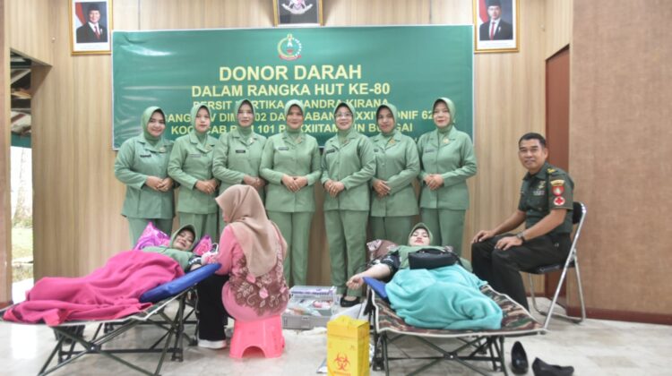 Persit Kodim 1002 HST Perkuat Kepedulian Sosial Lewat Donor Darah HUT ke-80 Persit