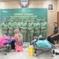 Persit Kodim 1002 HST Perkuat Kepedulian Sosial Lewat Donor Darah HUT ke-80 Persit