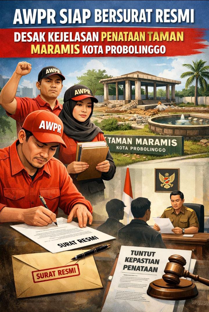 AWPR Siap Bersurat Resmi, Desak Kejelasan Penataan Taman Maramis Kota Probolinggo