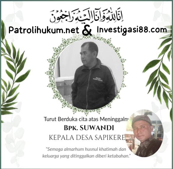 Edi Darminto, Pemred Patrolihukum.net dan Investigasi88.com, Ungkap Belasungkawa atas Meninggalnya Kades Sapikerep Suwandi