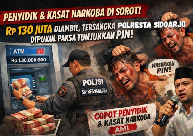 
AMI Soroti Dugaan Pengambilan Uang Tersangka Rp130 Juta, Minta Pengawasan Internal di Polresta Sidoarjo Diperiksa