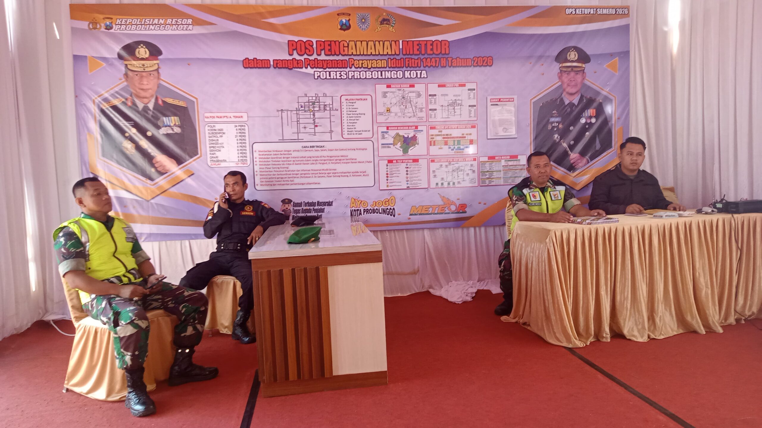 Kodim Probolinggo Melalui Koramil Jajaran Melaksanakan PAM Di Pos Pengamanan Lebaran