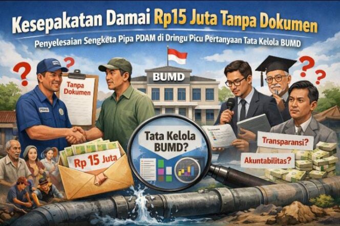 
Kesepakatan Damai Rp15 Juta Tanpa Dokumen, Penyelesaian Sengketa Pipa PDAM di Dringu Picu Pertanyaan Tata Kelola BUMD