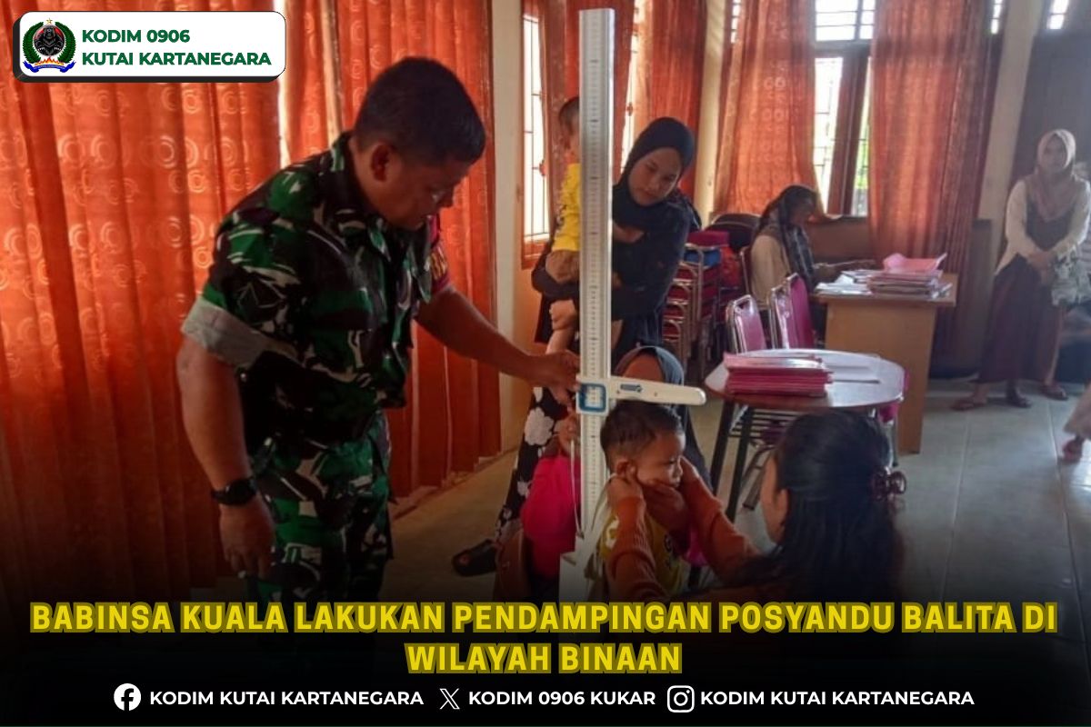 Babinsa Kuala Lakukan Pendampingan Posyandu Balita Di Wilayah Binaan