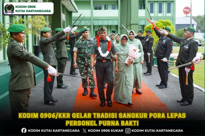 
Kodim 0906/Kkr Gelar Tradisi Sangkur Pora Lepas Personel Purna Bakti