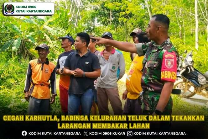 
					Cegah Karhutla, Babinsa Kelurahan Teluk Dalam Tekankan Larangan Membakar Lahan