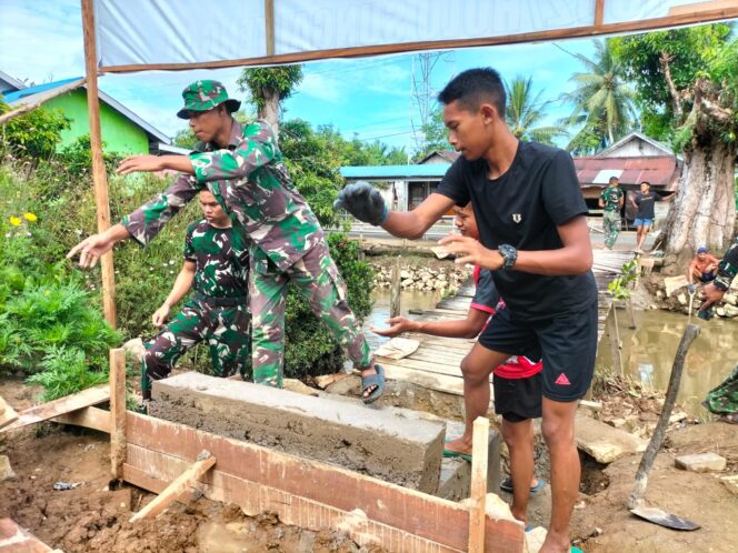 
Satgas Kodim 1002/HST Kebut Pembangunan, Abutmen Jembatan Garuda Selesai